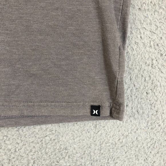 Hurley Shirt Mens Large Gray Solid Preppy Dad Golf Polo Normcore Pocket Logo - Picture 2 of 9